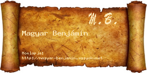 Magyar Benjámin névjegykártya